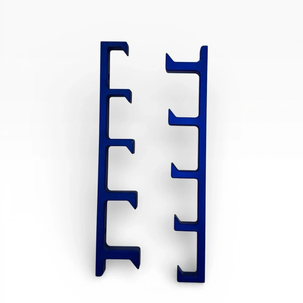 Two Wall Rack Hooks Blue Cast Iron